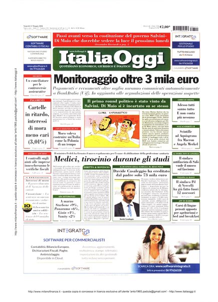 Italia oggi : quotidiano di economia finanza e politica